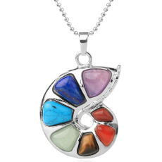 špirálový prívesok 7 čakier z prírodného kameňa 4,2 x 4,2 cm 1 kus