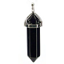 Obsidiánové kyvadlo šesťuholník prívesok prírodný kameň 41 x 13 mm, záchranný kameň