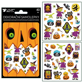 Halloweenske samolepky 40 kusov 10,5 x 18 cm