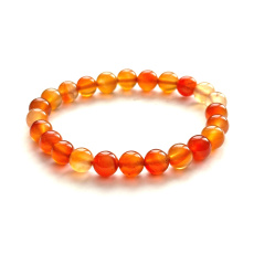 Karneol náramok elastický prírodný kameň, guľôčka 8 mm / 16 - 17 cm, Učí nás tu a teraz