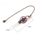 Quartz Merkaba kyvadlo + číry kremeň + bronz, prívesok z prírodného kameňa 7,7 cm, retiazka cca 26,5 cm