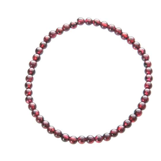 Granátový náramok elastický prírodný kameň, guľôčka 4 mm / 19 cm, kameň ohňa, lásky