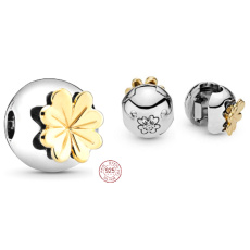 Prívesok Striebro 925 Lesklý štvorlístok pre šťastie, zátka, klip korálik na náramok príroda Prívesok Striebro 925 Lesklý štvorlístok pre šťastie, zátka, klip korálik na náramok príroda