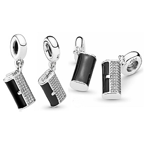 Prívesok striebro 925 Kabelka písanie tašky, náramok prívesok, záujmy Prívesok striebro 925 Kabelka písanie tašky, náramok prívesok, záujmy