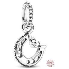 Prívesok zo striebra 925 Podkova pre šťastie, prívesok na náramku symbol Prívesok zo striebra 925 Podkova pre šťastie, prívesok na náramku symbol