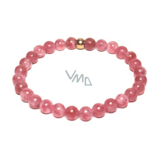 Kremeň ružový / jahodový náramok elastický prírodný kameň, guľôčka 6 mm / 16 - 17 cm, AAA kvalita, najdokonalejší liečiteľ Kremeň ružový / jahodový náramok elastický prírodný kameň, guľôčka 6 mm / 16 - 17 cm, AAA kvalita, najdokonalejší liečiteľ