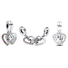 Prívesok zo striebra 925 Priateľstvo deliteľný prívesok Puzzle 2v1, láska Prívesok zo striebra 925 Priateľstvo deliteľný prívesok Puzzle 2v1, láska