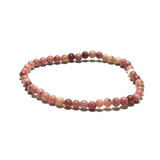 Rodonit náramok elastický prírodný kameň, guľôčka 4 mm / 19 cm, kameň odpustenia