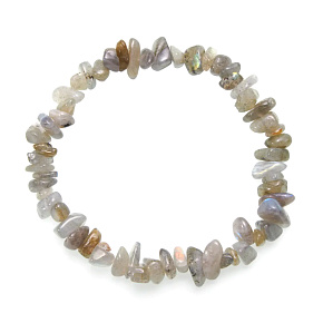 Labradoritový náramok elastický sekaný prírodný kameň 19 cm, kameň premeny