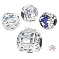 Prívesok Striebro 925 3-stranný cestovný prívesok, cestovný náramok korálek Prívesok Striebro 925 3-stranný cestovný prívesok, cestovný náramok korálek