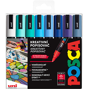 Posca Univerzálna sada akrylových fixiek 1,8 - 2,5 mm Ocean mix morské tóny 8 kusov PC-5M