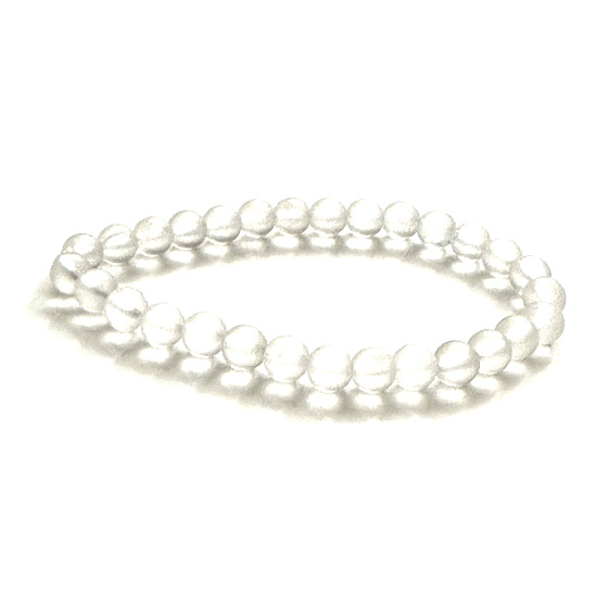 Krištáľový matný náramok elastický prírodný kameň, guľôčka 6 mm / 16 - 17 cm, kamenné kamene