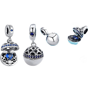 Striebro 925 Love Surprise - kráľovská modrá, otvárateľný prívesok na náramok lásky