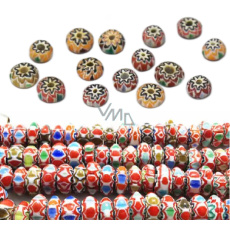 Staroveké sklo ručne vyrábané z Nepálu korálka dúhovým diskom 8 mm 1 kus Staroveké sklo ručne vyrábané z Nepálu korálka dúhovým diskom 8 mm 1 kus