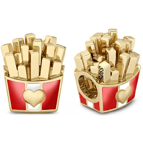 Prívesok Striebro 925 Hranolky, korálky na náramku, jedlo Prívesok Striebro 925 Hranolky, korálky na náramku, jedlo