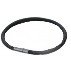 Lanový Magnetický náramek černý, 18,5 cm x 4 mm, unisex
