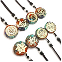 Orgonitový amulet, Oko rohu, generátor energie, prírodný kameň (7 čakier) + epoxidová živica + lano 22 g