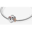 Strieborný 925 šarm Disney Minnie Mouse & Mickey Mouse Padlock - večná láska, náramok korálek, láska