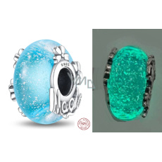 Šarm Striebro 925 Murano sklenený prívesok priateľstva, korálik náramku priateľstva