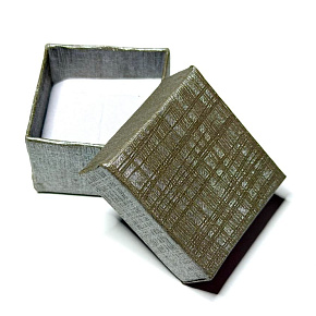 Krabička karton s houbičkou na šperky šedá 4 x 4 x 2,5 cm