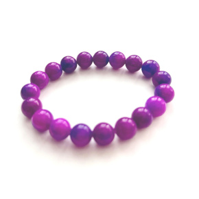 Sugilit náramek elastický přírodní kámen, kulička 10 mm / 16 - 17 cm, Láska • Moudrost • Pravda