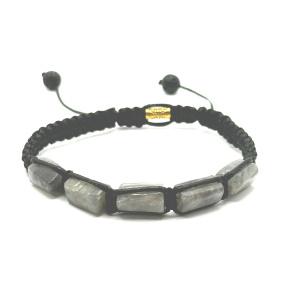 Labradoritový náramok z prírodného kameňa, ručne pletený, nastaviteľná veľkosť, transformácia kameňa