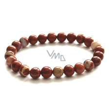 Jaspis červený náramok elastický prírodný kameň, guľôčka 8 mm / 16 - 17 cm, kameň úplnej starostlivosti Jaspis červený náramok elastický prírodný kameň, guľôčka 8 mm / 16 - 17 cm, kameň úplnej starostlivosti