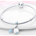 Striebro 925 Luminiscenčné - Žiarovka svietiaca v tme - Nájdi svoje svetlo, meniace sa farby 2v1 Náramok s príveskom Symbol