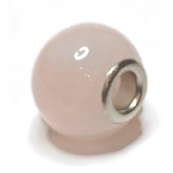 Ruža prívesok okrúhly prírodný kameň 14 mm, otvor 4,2 mm 1 kus, kameň lásky