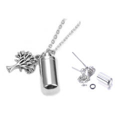 Pamätný prívesok na urnu, Strom života, vodotesný, nerezová oceľ 10 x 28 mm