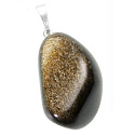 Obsidián zlatý Troml přívěsek, přírodní kámen, M cca 3 cm, 1 kus, kámen záchrany