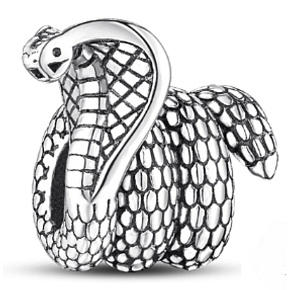 Prívesok Striebro 925 Cobra snake, korálik na náramku zviera Prívesok Striebro 925 Cobra snake, korálik na náramku zviera