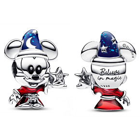 Prívesok Striebro 925 Disney Mickey čarodejnícky učeň, korálik na vianočný náramok