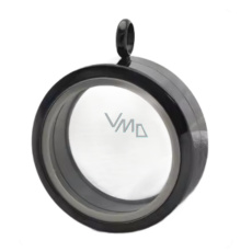 Medailon s otočným uzávěrem nerezový černá barva tloušťka 11 mm x 30 mm Medailon s otočným uzávěrem nerezový černá barva tloušťka 11 mm x 30 mm