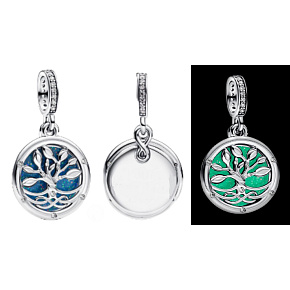 Charm Věčná pouta zářící ve tmě, strom a nekonečno, luminozní přívěsek na náramek rodina Charm Věčná pouta zářící ve tmě, strom a nekonečno, luminozní přívěsek na náramek rodina