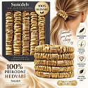 Hodvábna gumička do vlasov 100% prírodný hodváb – šetrná scrunchie, zlatá