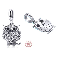 Striebro 925 Krásna sova, prívesok na náramok Striebro 925 Krásna sova, prívesok na náramok
