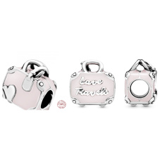 Prívesok Striebro 925 Cestovný kufor, cestovný náramok korálek