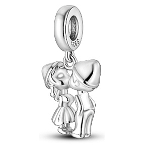 Striebro 925 Bozkávanie prívesok, Že bozk je môj, že bozk je tvoj, láska náramok prívesok