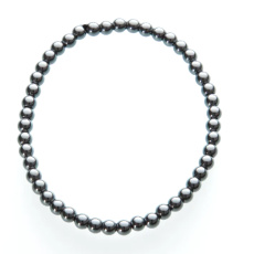 Hematitový náramok elastický prírodný kameň, guľôčka 4 mm / 21 - 22 cm, pre mužov, zdravý krvný kameň