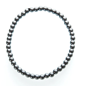 Hematitový náramok elastický prírodný kameň, guľôčka 4 mm / 21 - 22 cm, pre mužov, zdravý krvný kameň