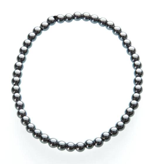 Hematitový náramok elastický prírodný kameň, guľôčka 4 mm / 21 - 22 cm, pre mužov, zdravý krvný kameň