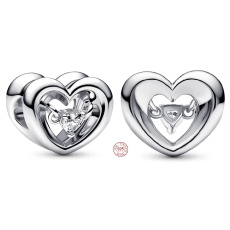 Šarm Striebro 925 Lesklé srdce a plávajúce zirkónové korálky na náramku lásky Šarm Striebro 925 Lesklé srdce a plávajúce zirkónové korálky na náramku lásky