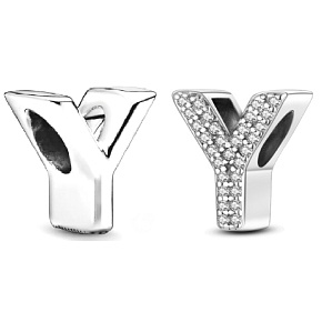 Prívesok Striebro 925 Abeceda písmeno Y, korálik na náramok