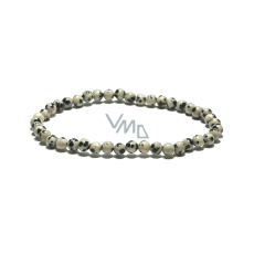 Jaspis Dalmatín náramok elastický prírodný kameň, guľôčka 4 mm / 19 cm, kameň pozitívnej energie Jaspis Dalmatín náramok elastický prírodný kameň, guľôčka 4 mm / 19 cm, kameň pozitívnej energie