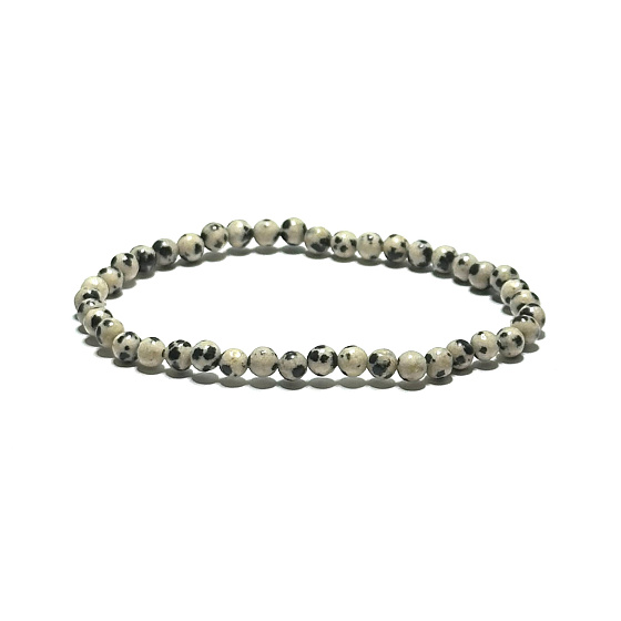 Jaspis Dalmatín náramok elastický prírodný kameň, guľôčka 4 mm / 19 cm, kameň pozitívnej energie