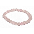 Ružový náramok elastický prírodný kameň, guľôčka 6 mm / 16 - 17 cm, kameň lásky