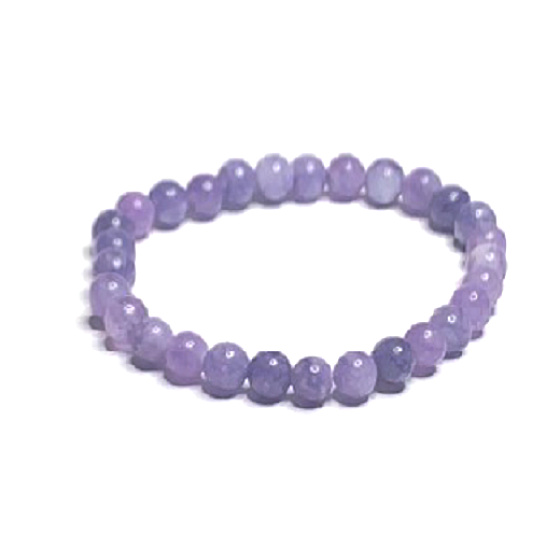 Angelit fialový náramok elastický prírodný kameň, guľôčka 6 mm / 16 - 17 cm, kameň mieru