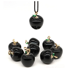 Obsidiánové jablko poznania, prívesok, prírodný kameň 2,7 x 15 mm, kameň spásy