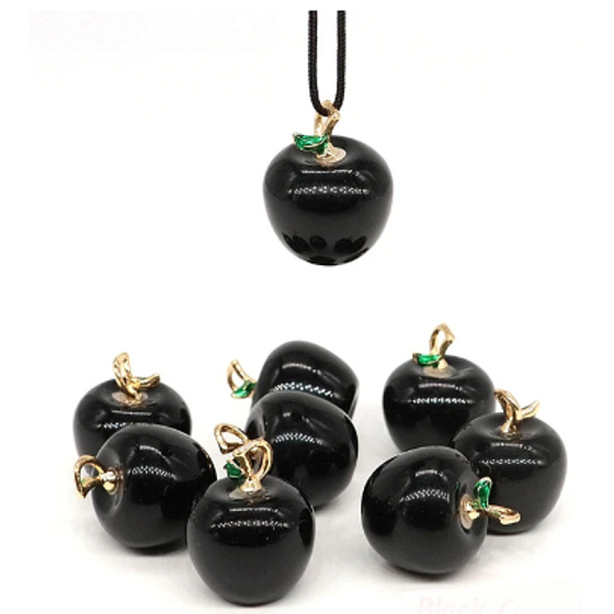 Obsidiánové jablko poznania, prívesok, prírodný kameň 2,7 x 15 mm, kameň spásy